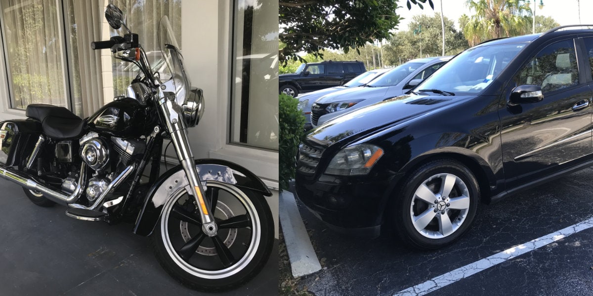 Motorcycle And Suv